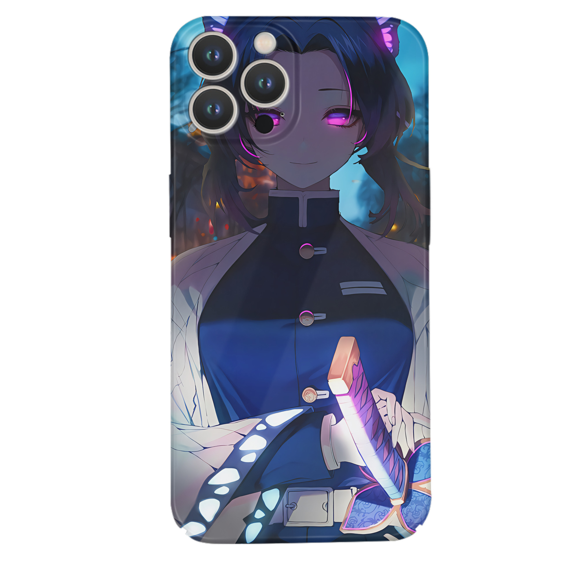 （画像用） 鬼滅の刃（きめつのやいば）蟲柱-胡蝶 しのぶ／こちょう しのぶ Kochou Shinobu 【iPhone 14シリーズ対応】ハードケース